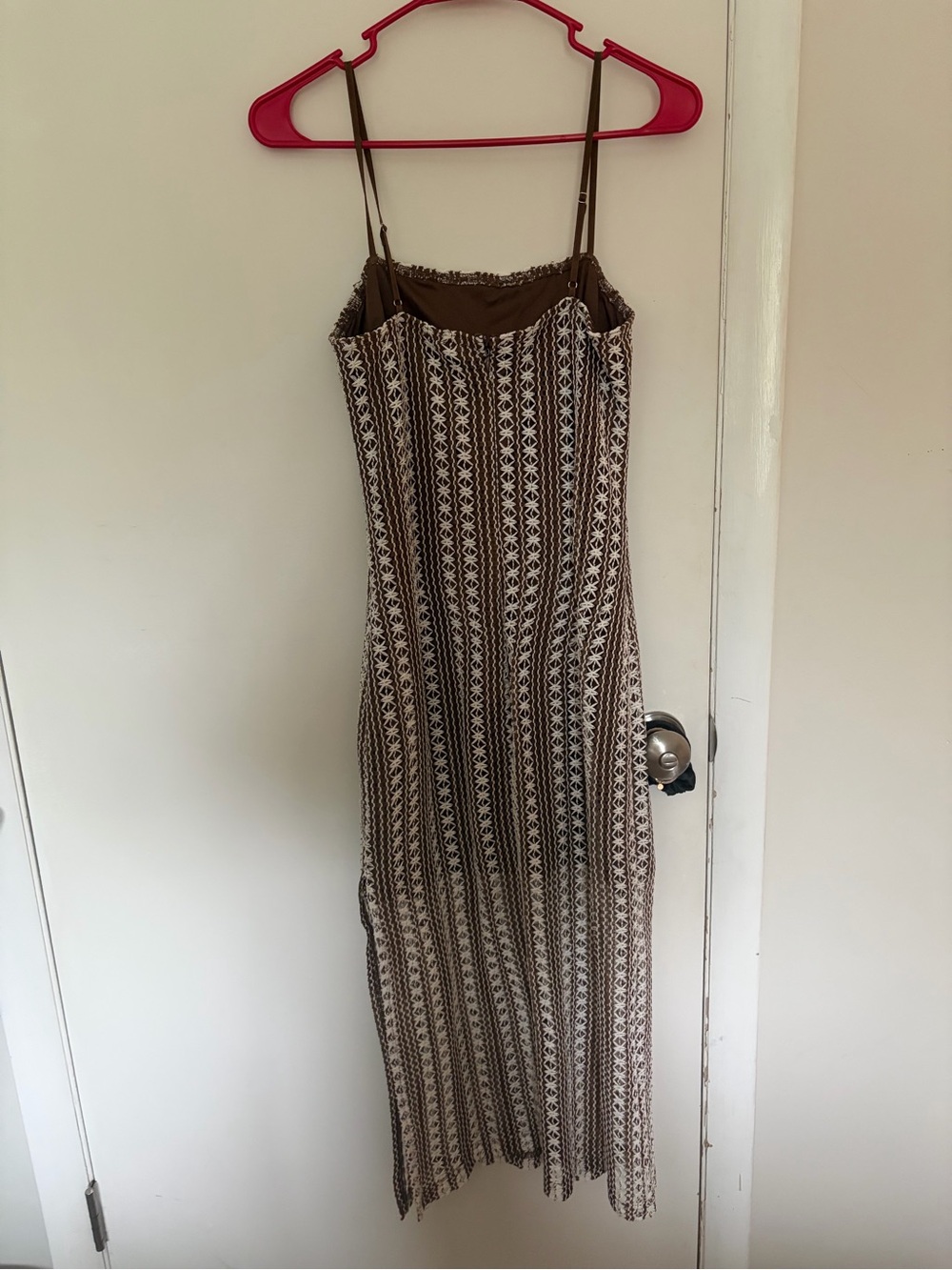 Lush Brown and White Striped Maxi Dress - Picture 3 of 3